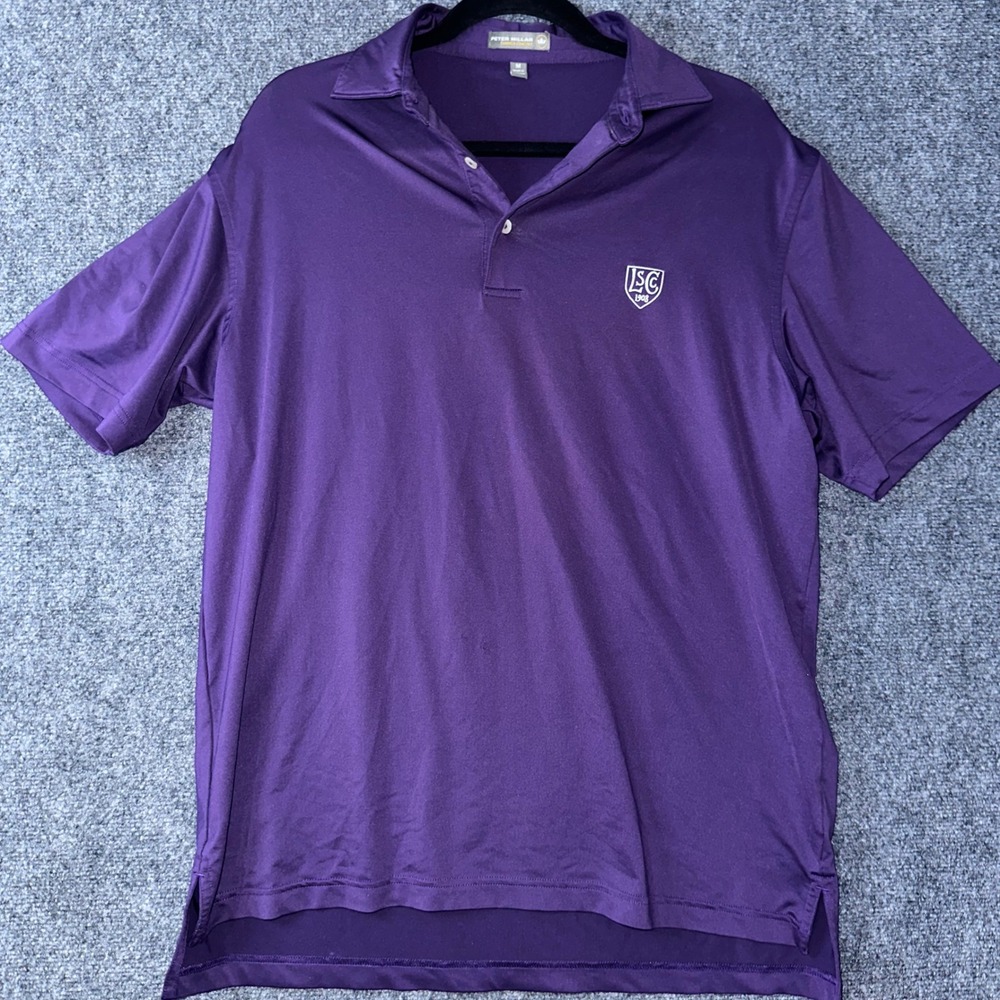 Peter Millar Summer Comfort Mens Purple LSC 1908 Crest Polo Shirt Size M